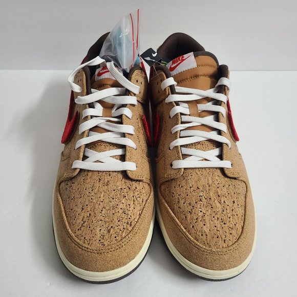 NEW Nike Dunk Low SP x CLOT Cork Shoes FN0317-121 Size 13 Brown main image 6